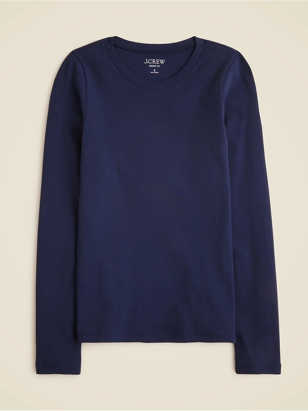J. Crew NWT Perfect Every Day 100% Cotton Navy Long-Sleeve Crewneck Top | XXL